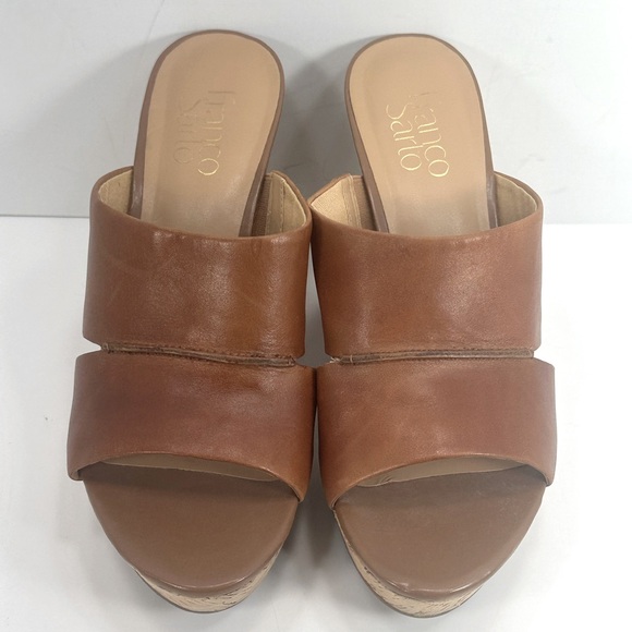 NWOB - Franco Sarto Sarti Open Toe Sandals With Cork Wedge Heel - Size 8M - Picture 3 of 8
